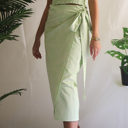 Rippley Wrap Green Skirt