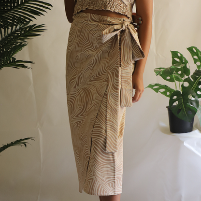 Rippley Wrap Brown Skirt